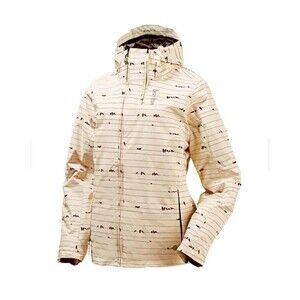 Burton Concert Birds On A Wire Hooded Snow Jacket Cream/Brown Womens Medium